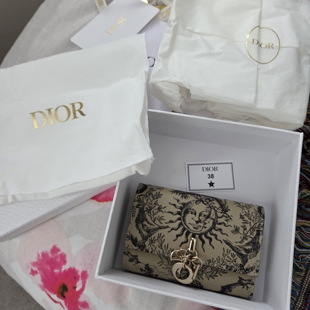 My Dior Glycine Wallet Beige Toile de Jouy Soleil Printed Calfskin